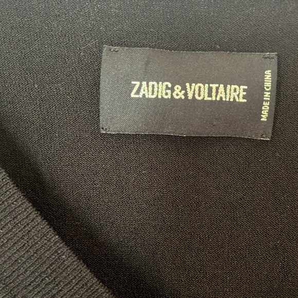 Zadig & Voltaire | Black V-Neck Knit Top Size Large Classic Timeless Size Large - Picture 4 of 8